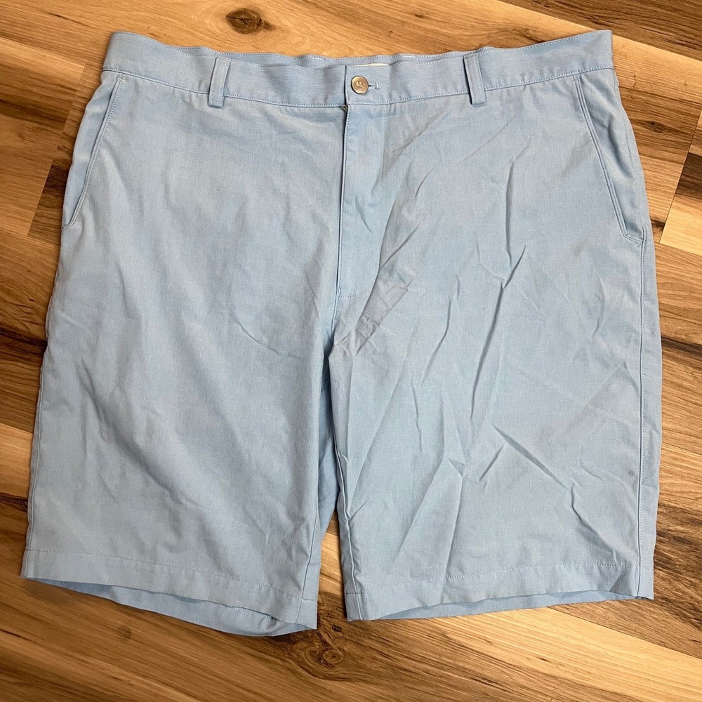 Peter Millar Performance Shorts Mens 38 Blue Golf Spandex Flat Front Outdoor